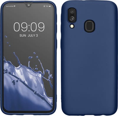 kwmobile telefoonhoesje geschikt voor Samsung Galaxy A40 - Hoesje voor smartphone - Back cover in metallic blauw