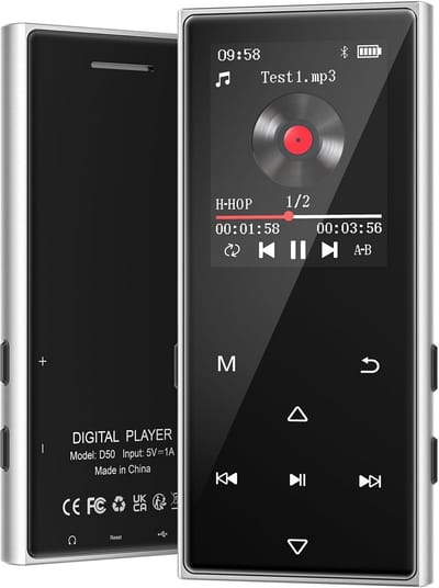 Muziekspeler - Draagbare Audio - Sport en Reizen - Bluetooth 5.3 Connectie - 177 Inch Scherm