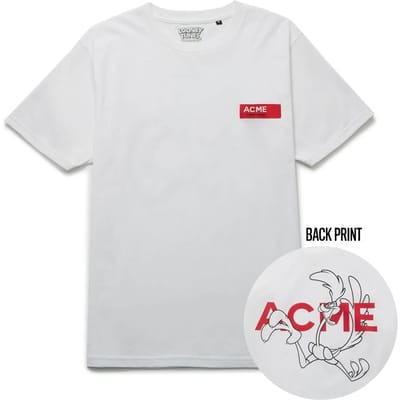 Looney Tunes ACME Road Runner Schets t-shirt - Wit - L