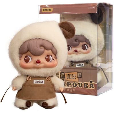 52TOYS POUKAPOUKA Coffee Time Serie Vinyl Gezicht Pluche Pop Trendy Verzamelfiguur Schattig Bureauornament Verjaardagscadeau