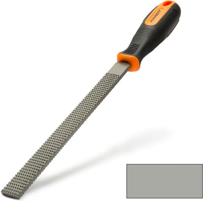 Houtrasp Plat – Middelgrof – Gehard Snijvlak – Ergonomische Rubber Handgreep – Voor Vormgeven, Ontbramen En Afwerken Van Hout – Precisiegereedschap Voor Werkplaats En Hobbygebruik [10614]