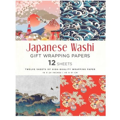 Japanese Washi Gift Wrapping Papers - 12 Sheets