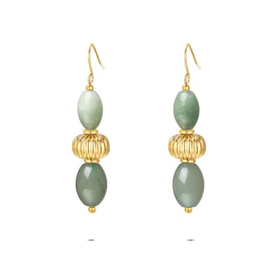 Twice As Nice oorbellen in high fashion, groene stenen High Fashion
