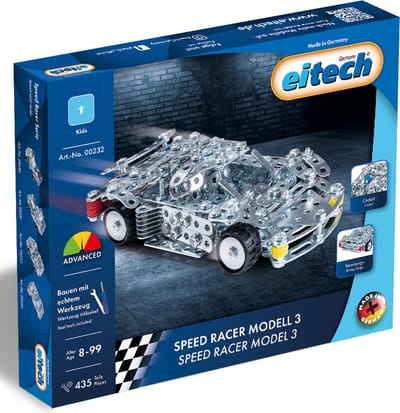 Eitech® Bouwdoos – Speed Racer Model 3 – 435-delig – Metalen Bouwpakket met Gereedschap – Constructiespeelgoed – Vanaf 8 Jaar