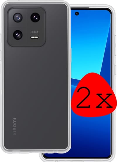 Hoesje 2 Stuks - Geschikt voor Xiaomi 13 - Sterk & Shockproof - Case Siliconen - Back Cover - Telefoon Hoes - Transparant