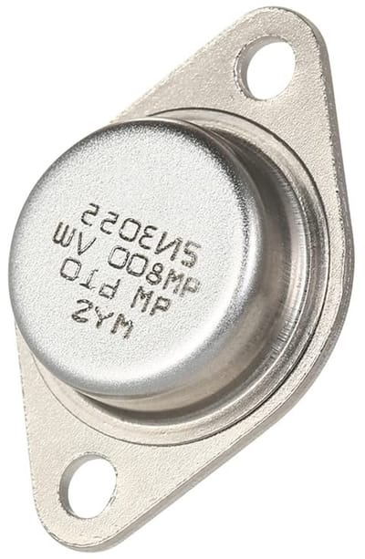 5 Stuks NPN Power Transistor TO-3 15A 60V/100V voor Versterkers en Elektronica, RVS Behuizing