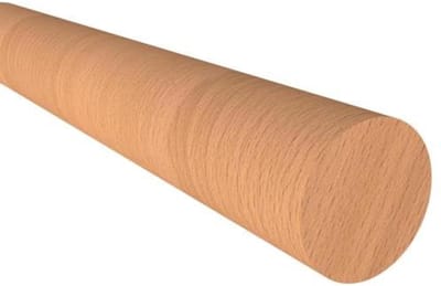 Houten Leuning - Trapleuning Massief - Binnenhuis Gebruik - Ronde Vorm - 42mm x 3m - Naturel