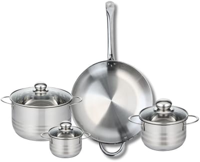 Set van 1 Koekenpan 32 cm en 3 kookpotten 12, 16 en 20 cm Elo Profi Brillant