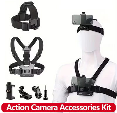 Garpex® Action Camera Mount Set – 2-in-1 Hoofdband & Borstharnas – Verstelbare Head Strap en Chest Mount – Universeel voor Action Camera’s