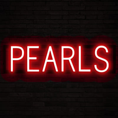 PEARLS - Lichtreclame Neon LED bord verlicht | SpellBrite | 59,64 x 16 cm | 6 Dimstanden & 8 Lichtanimaties | Reclamebord neon verlichting