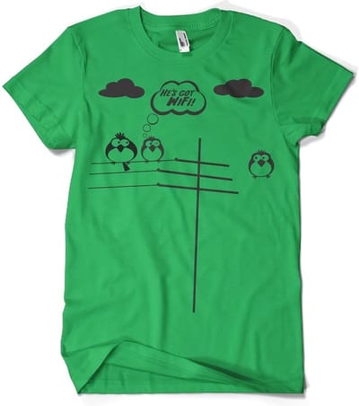 Hybris He's Got WiFi T-shirt Groen