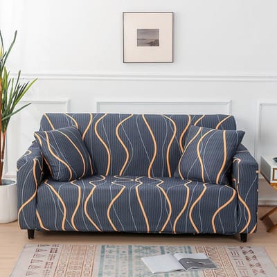 1 st. Stijlvolle Sofa Hoes met Bloemenprint Elastische Meubelbeschermer voor Slaapkamer Kantoor Woonkamer Huisdecoratie Sofa Bankovertrek Single set gray