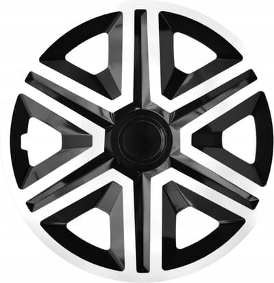 NRM ACTION - wieldoppen 15" - Set van 4 stuks - Wit / Zwart