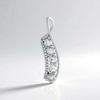 Cavill - Zilveren Hanger met 1,20 ct Cambodjaanse Zirkonen - 925 Sterling Zilver Geplatineerd - Modern Elegant - Rond & Briljant Geslepen
