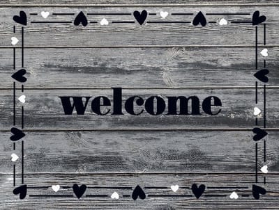 MD Entree - Deurmat - Schoonloopmat - Ambiance - Welcome Hearts Border - 50 x 70 cm