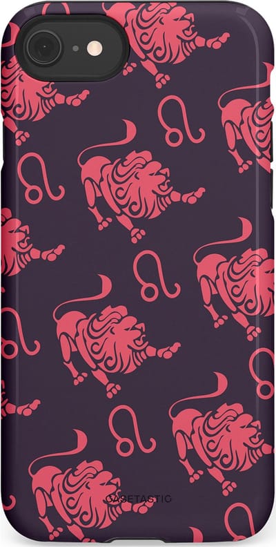 Casetastic Hoesje Geschikt voor Apple iPhone 7/8/SE - Stijlvolle Beschermende Duo-layer Case - Zodiak leeuw