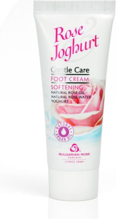 Softening foot cream Rose Joghurt | Verzachtende voetcrème met arganolie, kamfer en 100 % natuurlijke Bulgaarse rozenolie en rozenwater