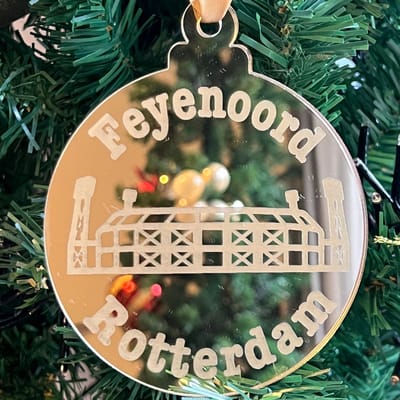Kersthanger | Kerstbal | Voetbal | Feyenoord | Rotterdam | De Kuip | Goud
