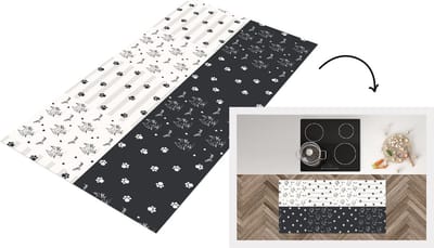 Keukenloper - Loper keuken - Katten - Pootjes - Patronen - Huisdier - 120x60 cm - Keukenloper vinyl