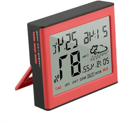 Digitale Thermometer Hygrometer - Weerstation Binnen - Omgevingsmonitoring Thuis - 5 Sec Achtergrondverlichting - 11 x 10 x 3 cm