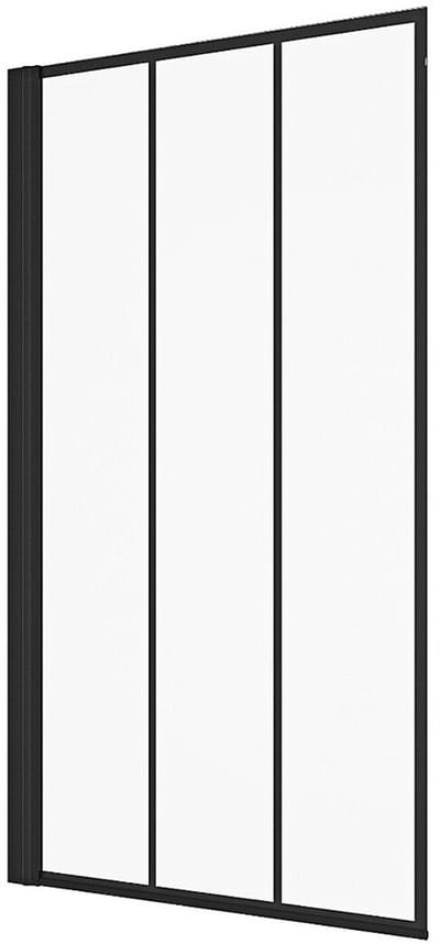 Vente-unique Draaibaar badscherm mat zwart werkplaats-look - 80 x 140 cm - DOLANA L 80 cm x H 140 cm x D 1.92 cm