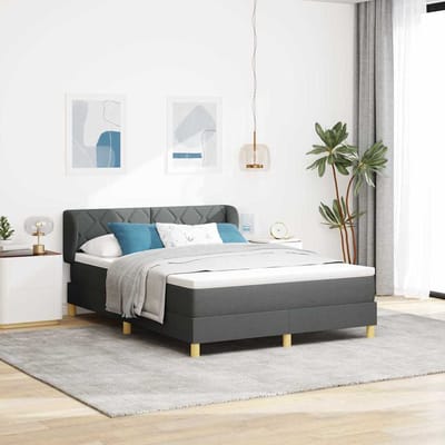 vidaXL - Boxspring - bed - met - matras - Donkergrijs - 140 - x - 200 - cm - Stof
