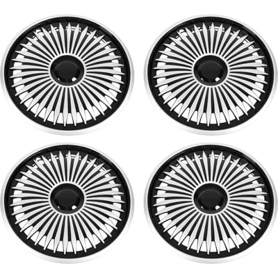 4 Stuks Wielvelg Huid Cover Naaf Zilver Universeel 15 inch Wieldeksels Naafdoppen voor Fiat 500 en De Meesten