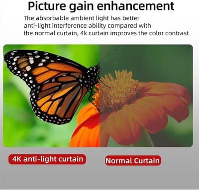 Projectorscherm Gordijn - Anti-licht scherm - Thuisbioscoop Ervaring - Verbeterd Contrast - 84 inch - Donkergrijs