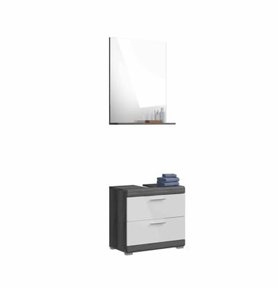 Scout badkamercombinatie wit hoogglans MDF TZ rookzilver NB - 37x60x191cm
