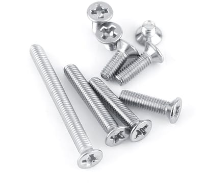 100 Stuks M3 Verzonken Phillips Schroeven van 304 RVS, Plat Hoofd, Volledige Draad, 9 Maten 4-30mm voor Machinebouw, 3D Printen en Houtbewerking