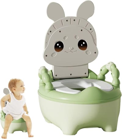 Kindertoilet Potje - Potjestrainer Kinderen - Zindelijkheidstraining - Cartoon Konijn Ontwerp - 36 x 31 cm - Groen