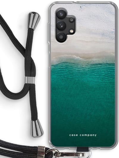 Case Company® - Hoesje met koord geschikt voor Samsung Galaxy A32 5G hoesje met Koord - Stranded - Telefoonhoesje met Zwart Koord - Bescherming aan alle Kanten en Over de Schermrand