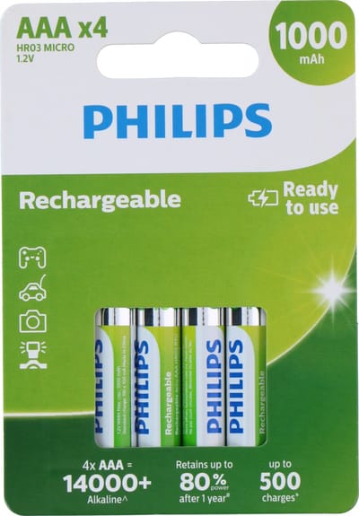Philips AAA Oplaadbare Batterijen
