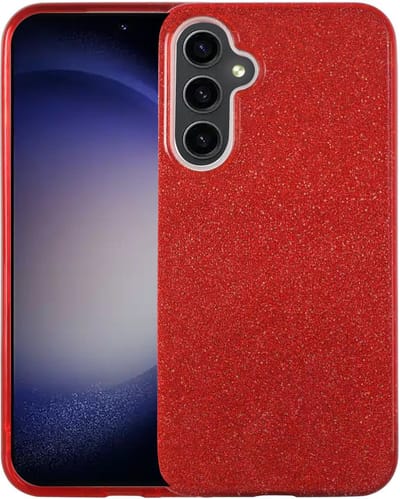 Hoesje Geschikt Voor Samsung Galaxy S23 hoesje Glitter TPU backcover – Rood