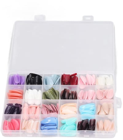 JHUBERS- Nepnagels 576 Stuks - Druk op Nagels - Kunstnagels Amandelvorm - Effen Kleur - Volledige Dekking - Gemakkelijk te Dragen