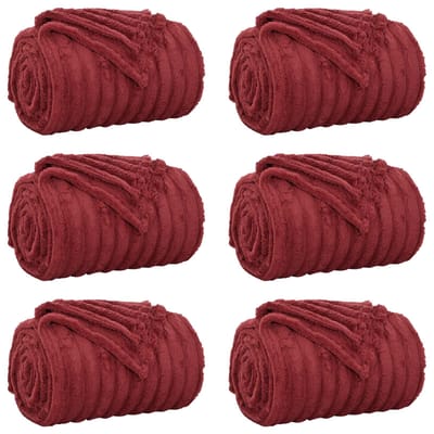vidaXL Kleden 6 st Bordeaux Rood 150 x 130 cm 2.85 kg Fleece