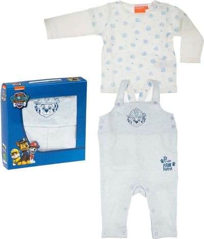 Paw Patrol Set - Baby - 2-Delig - Blauw - Tuinpak + Longsleeve - Maat 74 - 12 Maanden