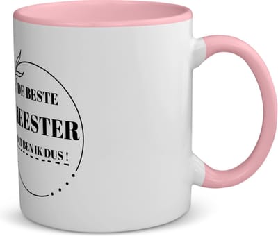 Akyol - beste meester dat ben ik dus koffiemok - theemok - roze - Meester - leraar - collega's - verjaardag - afscheidscadeau - geschenk - leuke cadeau - kado - 350 ML inhoud
