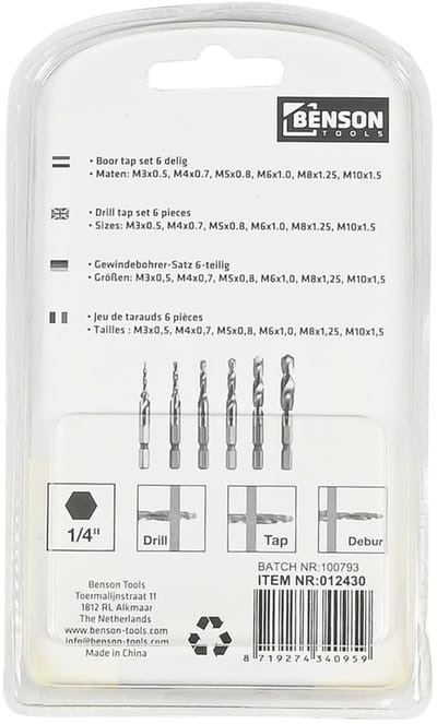 Hofftech Boor tap set 6 delig