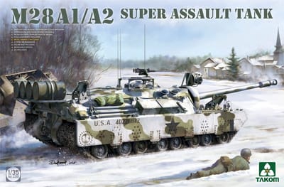 Takom Modelbouwpakket Militaire voertuigen - 2210 M28A1/A2 Super Assault Tank - Amerikaanse Tankjager Plastic - 1:35 - Modelbouw