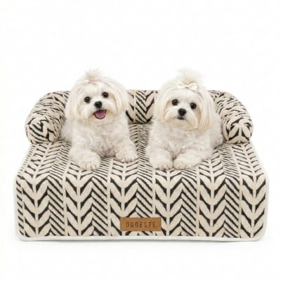 Dogeste Covo Bankbeschermer - Hondenmand & Kattenmand voor Bank - 80x90 cm - Antislip & Wasbaar - Beige-Zwart