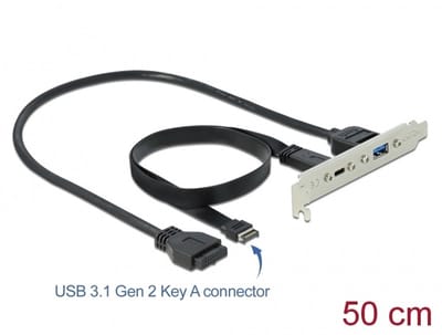Delock USB 3.1 Slot Bracket with 1 x USB Type-C™ and 1 x USB Type-A Port