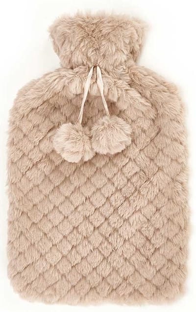 Giftdecor Warmwater kruik - 1.8 liter - hoes in het beige - winter kruiken - bedkruiken - kinderen/volwassenen