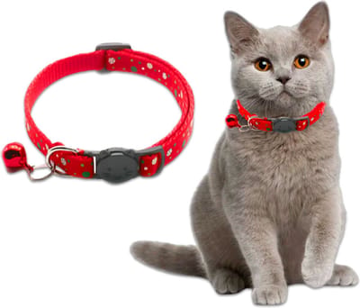 Q2P - Kattenhalsband - Kerst - Rood - Veiligheidssluiting - Kattenbandje - Kitten - Halsband - Katten - Halsband - Hond - Kat - 18-32Cm