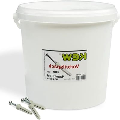 Nagelpluggen met nagelschroef - Spreidpluggen pluggen - Bevestigen van profielen - Met inslagblokkering - 8 x 40 mm 600 stuks