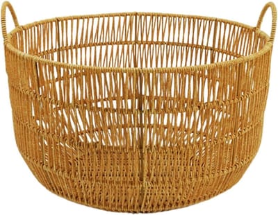 Opbergmand - Rotan mand - Speelgoed opbergen - Dubbele handgrepen - 40x24 cm - Bruin