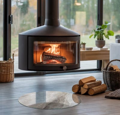 Coloray Vloerplaat Houtkachel - Vloerplaat voor Houtkachel - 50 cm x 50 cm - Vloerplaat Open Haard - Grijs Vloerplaat Kachel - Plaat Kachel - Plaat voor Onder Kachel - Kachel Vloerplaat - Onderplaat
