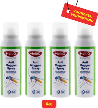 4X HeltiQ Anti-Muggenspray - 4x 100ml - Voordeelverpakking!