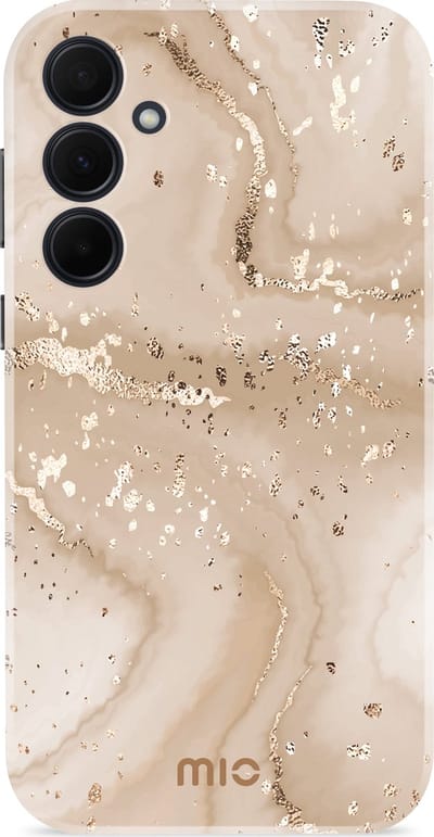 MIO MagSafe Samsung Galaxy A35 Hoesje | Hard Shell Back Cover | Geschikt voor MagSafe | Gold Marble