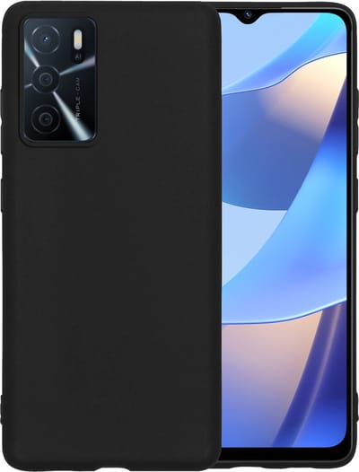 Hoesje - Geschikt voor OPPO A16s - Sterk & Shockproof - Siliconen Case - Hoes Cover - Telefoonhoes - Zwart